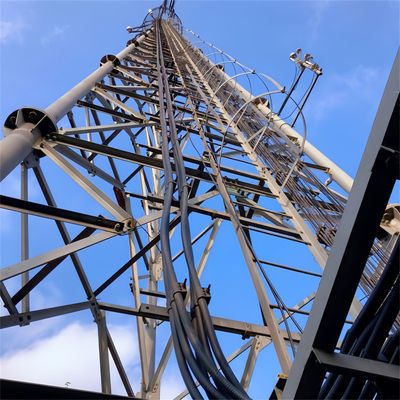 Гальванизированные беспроводные 4G GSM телекоммуникации микроволновая антенна радио трубка Стальная треугольная башни