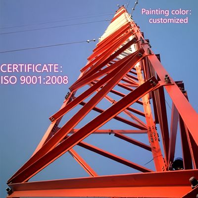 Трехногая угловая стальная башня, башня связи из стали Q235, 25 м, для сети LTE, атмосферостойкая, для сельской местности