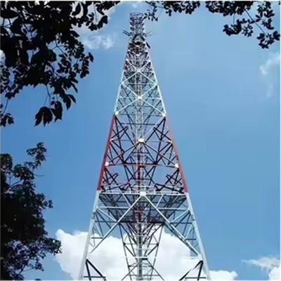 28-50M Антенна 3 ноги Оцинкованная стальная решетка Башня Телекоммуникационная труба Угловая мобильная коммуникационная башня