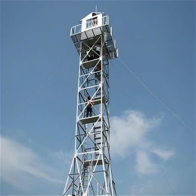 Горячая оцинкованная 4-ногая охранная башня Угловая стальная часовая пожарная наблюдательная башня