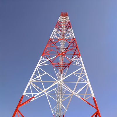 Высокое разрешение Треугольное радио Телеком 3 ноги Трубчатая стальная башня 40M/S