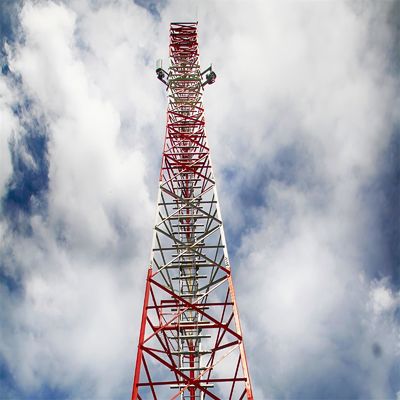 GSM 60m Антенна связи Решетка 4 ноги Самоподдерживающаяся стальная телекоммуникационная башня