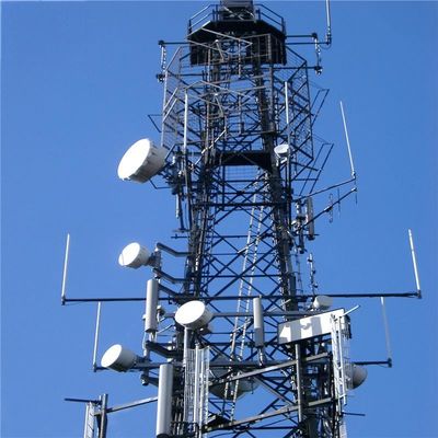 Горячая цинковая решетка 3 / 4 ноги Телекоммуникационная башня Трубчатая телекоммуникация Угловая антенна Мастовая башня