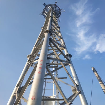 Гальванизированные беспроводные 4G GSM телекоммуникации микроволновая антенна радио трубка Стальная треугольная башни