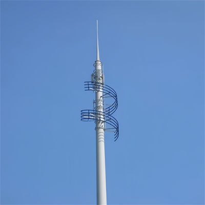 Оборудование Оцинкованные конические трубчатые ячейки GSM Антенна Телекоммуникации Коммуникации Стальная монопольная башня