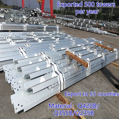 Трехногая угловая стальная башня, башня связи из стали Q235, 25 м, для сети LTE, атмосферостойкая, для сельской местности