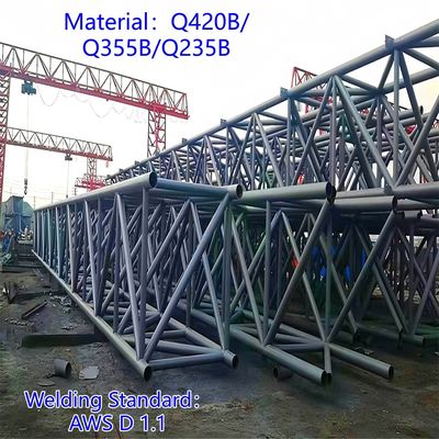 Трехтрубная телекоммуникационная башня из углеродистой стали 33 м для LTE сигнала в сельской местности, ветроустойчивая