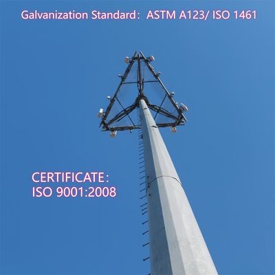 15 20 30 45 50M Monopole Telecom Tower Антенна базовой станции 5G Wifi горячего цинкования