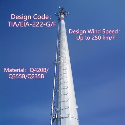 15 20 30 45 50M Monopole Telecom Tower Антенна базовой станции 5G Wifi горячего цинкования