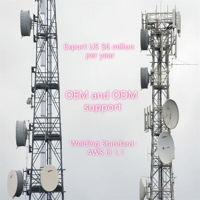 60M 3-трубка на заказ 3 ноги оцинкованная сталь самоподдерживающаяся Wifi GSM микроволновая телекоммуникационная базовая станция башня
