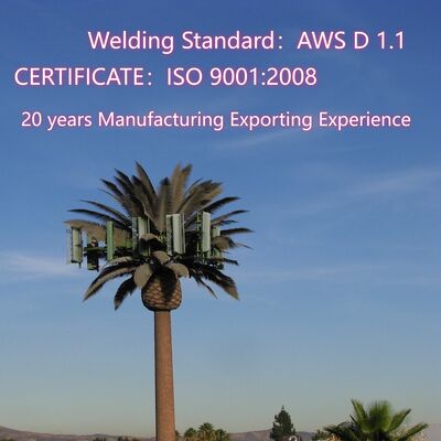 60M Бионическое кокосовое дерево Камуфлированная оцинкованная сталь Монополь 5G Wifi Телекоммуникация Антенна башня