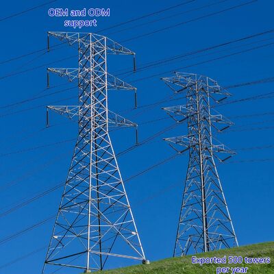 33 кВ 110 кВ горячее оцинкованное решетчатое стальное электропередающее здание двойной цепи электрический столб