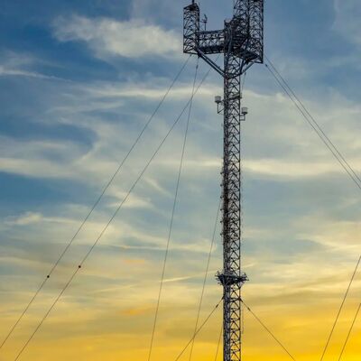 Guyed Wire Tower constructed from structural steel grades including ASTM A36 and EN10025 S355JR for superior strength and durability