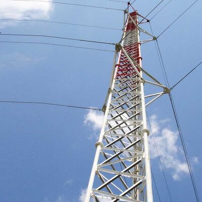 Guyed Wire Hot-dip galvanized Steel communication telecommunication Tower designed  resist wind loads  to 250km/h