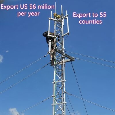 Guyed Wire Hot-dip galvanized Steel communication telecommunication Tower designed  resist wind loads  to 250km/h