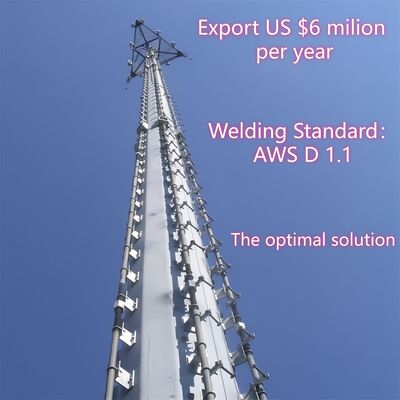 Монопольная башня стальная телекоммуникационная башня, спроектированная в соответствии с стандартами GB T 700 и GB T 1591, обеспечивающая структурную целостность для телекоммуникаций