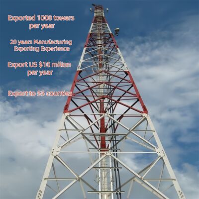 Трехногая угловая стальная башня, треугольный корпус башни с равным или переменным уклоном и угловым стальным сечением для связи