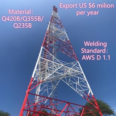 Wireless Hot-dip galvanization 3-Legged Angular Tower for 5G and Wifi Internet Connectivity