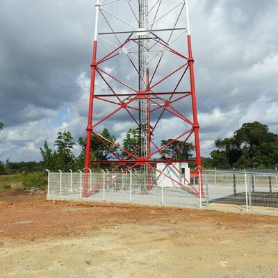 17 27 37M 3 Leg Tubular Galvanized Steel Multi Band Outdoor 5G 4G Микроволновая телевизорная сигнальная связь Мачта