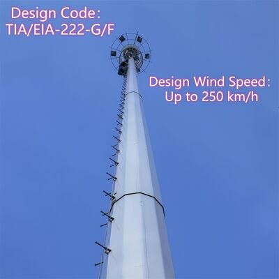 11 17 23M Space Efficient Monopole Tubular Galvanized Steel Outdoor 5G 4G Wifi Compact Communication Tower