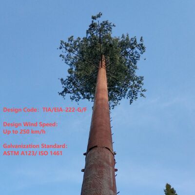 Искусственная башня Bionic Tree, спроектированная в соответствии с нормами ANSI TIA 222 G, H, F и EN 1991-1-4, EN 1993-3-1 для инфраструктуры
