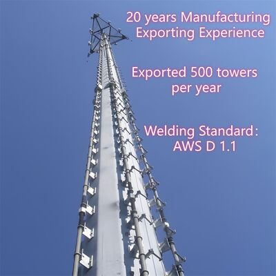 18 22 38M Durable Carbon Steel Monopole Communication Tower Multi Antenna Compatible for 4G 5G Network