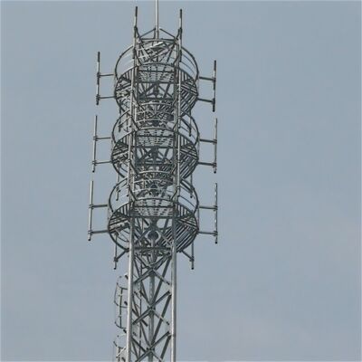 Настраиваемая трехопорная трубчатая стальная башня, предназначенная для наружного наблюдения и наблюдения за телекоммуникационными системами и установками безопасности