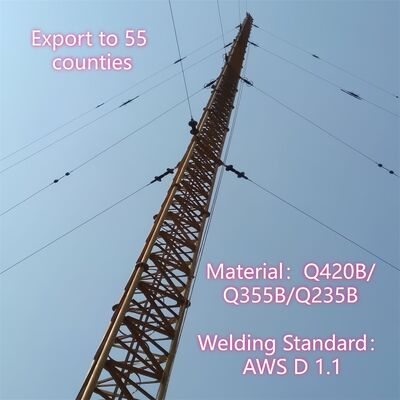 Wireless IP67 Waterproof Guyed WireTower Anti-Rust For Rural Off-Grid Communication