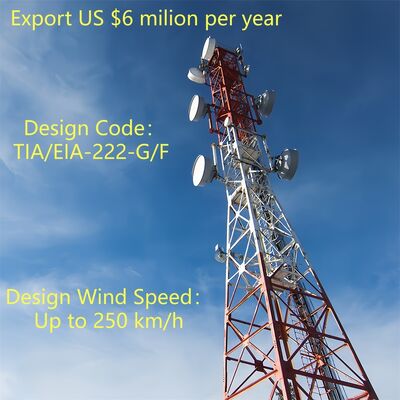 40М коррозионностойкая 4 опорная антенная башня аттестованная для телекоммуникационной инфраструктуры