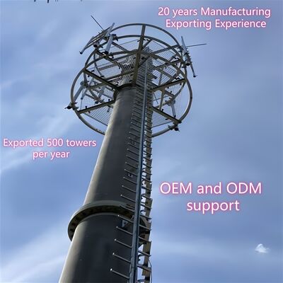 Изготовленная на заказ оцинкованная горячим погружением платформа телекоммуникационной башни Monopole для проекта расширения антенны