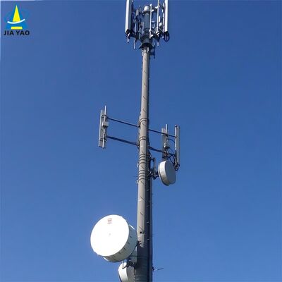 45m Steel Monopole Communication Tower Hot Dip Galvanized Mast for Urban Area