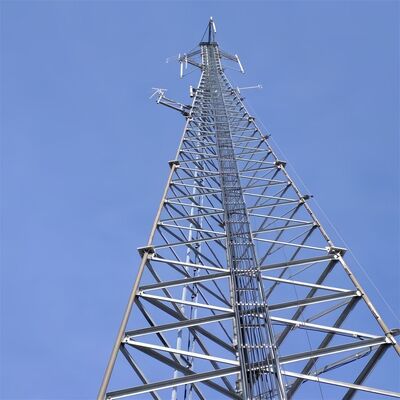 100-футовая 3-трубная стальная трубчатая радиоантенна BTS Tower HDG для базовой станции телекоммуникаций