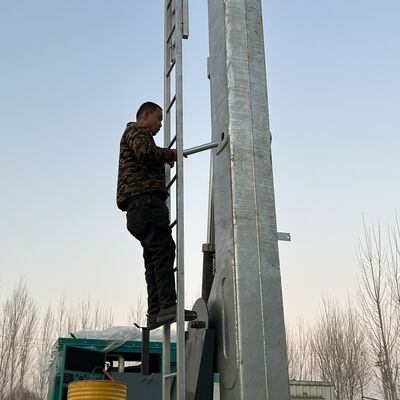 12 - 25 м портативная телескопическая стальная мачта для мобильной базовой станции и временного наблюдения за событиями с электрической системой подъема и базой быстрого развертывания