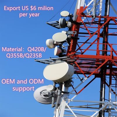 Сверхмощная четырехопорная угловая стальная решетчатая башня с оптимизированной несущей конструкцией для сельской телекоммуникационной инфраструктуры, стандарт ANSI/TIA-222-G