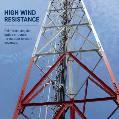 20m 30m 45m 50m 60m 65m 3 Legged Angular Steel Communication Tower Hot Dip Galvanized Q355B Lattice Pylon for 5G BTS Station
